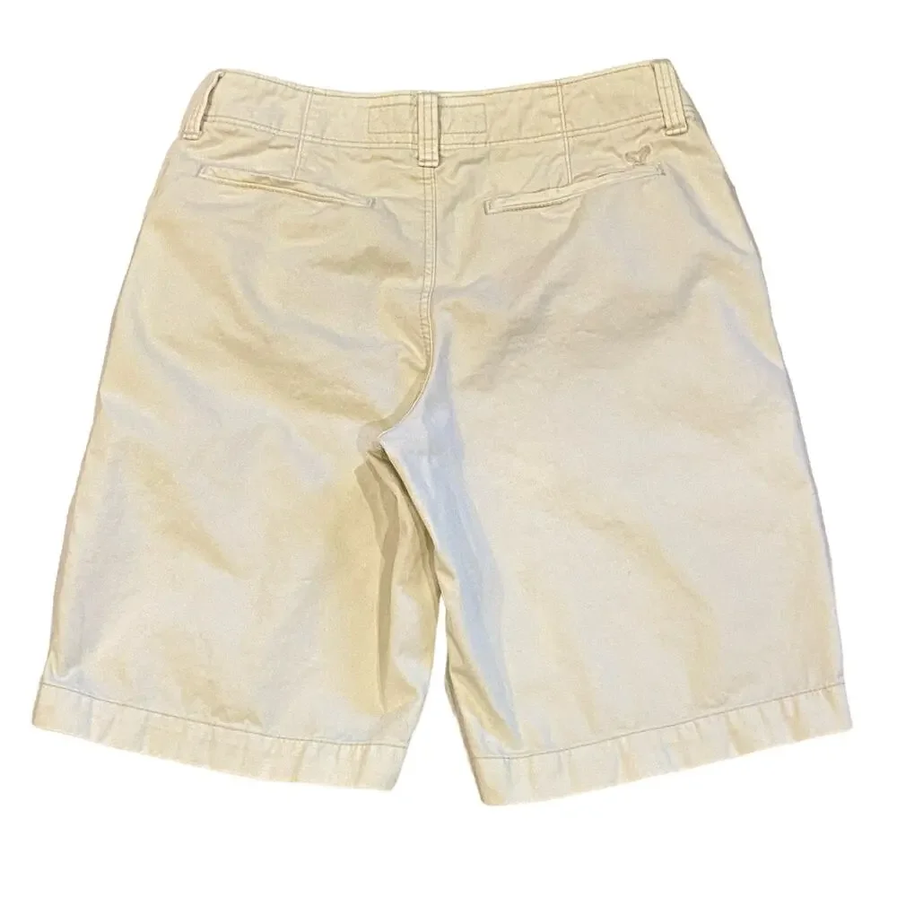 American Eagle Longboard Shorts Mens 30 White Heavyweight Cotton Casual Preppy